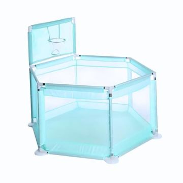 Mini parc de jeux diamtre 150 cm bleu pour bb avec panier de basket
