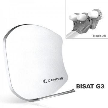 Parabole Multisatellite - CAHORS - G3A - Support 3 LNB - Réception Multi-Satellite - Haute Performance