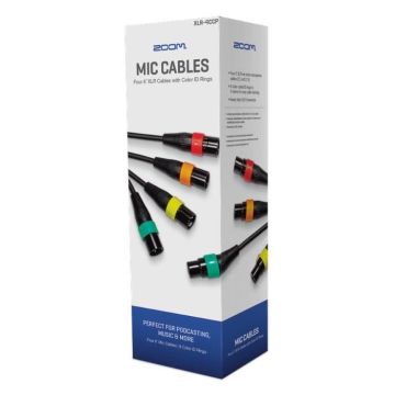 Zoom XLR-4C/CP - 4 câbles microphones XLR 2.5 m + 4 paires de bagues de couleurs