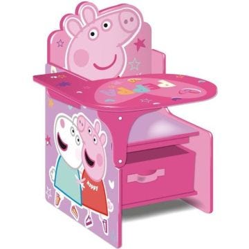 Chaise de bureau - PEPPA PIG - Rose - Pour enfant - Avec bac de rangement