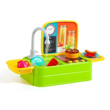 Jouet de cuisine de table - MOLTO - Évier et robinet réels - Design attrayant - Couleurs vives
