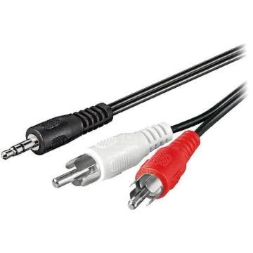 Câble Jack 3.5mm RCAx2 0.5m - ADNAuto - Connecteur Jack 3,5mm - Connecteur RCA prise x2