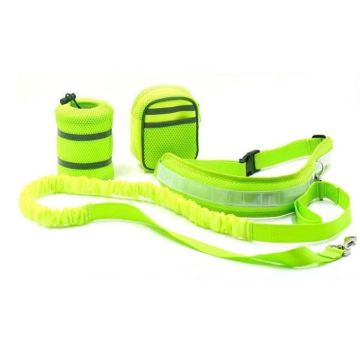 STOEX® Ceinture ventrale avec laisse pour chien vert