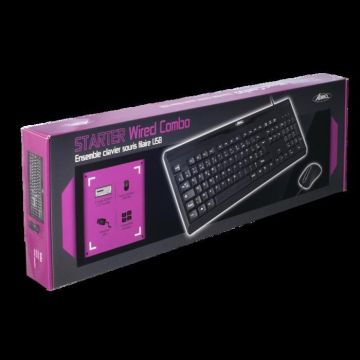 Ensemble Clavier / Souris filaires ADVANCE Starter Wired Combo / CLS-197U - USB - AZERTY - Noir