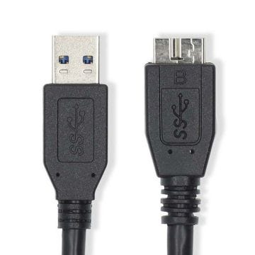 Câble USB - Nedis - CCGL61500BK10 - 1.00 m - Noir - Bleu - Unisexe