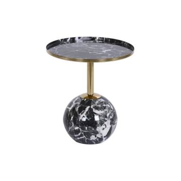 Table d'appoint - item home - 41 x 41 x 47 cm - Noir doré fer