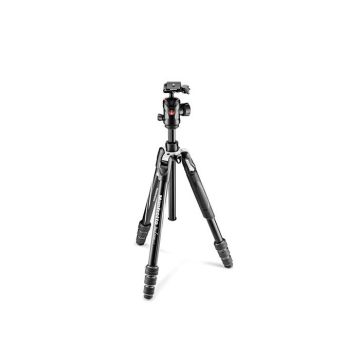 Trépied Manfrotto avec tête boule 496 Center - Pieds à angles réglables - Connecteur Easy Link - Noir/Argent