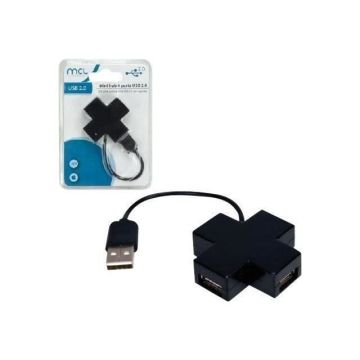 Concentrateur (hub) - MCL - Mini hub 4 ports USB 2.0 - Noir