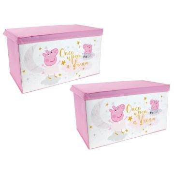 PEPPA PIG - Lot de 2 coffres à jouets pliables