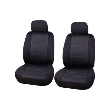 Carpoint Housse de siège Paris uni polyester noir 4 pièces