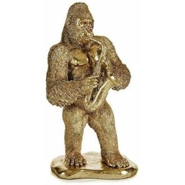 Figurine décorative - GIFT DECOR - Gorille Saxophone doré - 18,5 x 38,8 x 22 cm - 3 unités - Multicolore