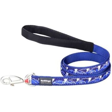 Laisse pour Chien - RED DINGO - STYLE LIGHTNING - Bleu Marine - 15 mm x 120 cm - Nylon