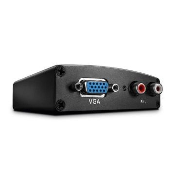 Convertisseur VGA & audio vers HDMI - LINDY - FullHD 1080p - Plug-and-Play - Noir