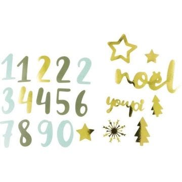Chiffres pour calendrier de l'Avent - MegaCrea DIY - 47 pièces - Multicolore