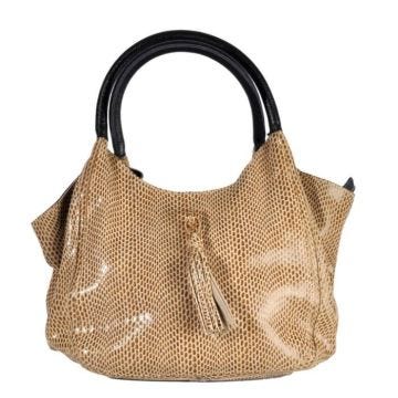 Sac en cuir véritable - CMLPB - Style serpent - Beige - Mixte - Adulte