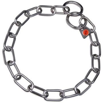 Chadog Collier étrangleur à maillons courts en acier inoxydable | 43cm x 3mm
