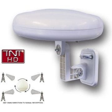 Antenne omnidirectionnelle TNT HD - HD LINE - Ronde 360° - Amplificateur 32dB - Coque imperméable et anti-UV