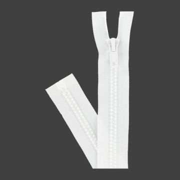 Fermeture Eclair séparable plastique moulée 6 mm (Z54) - 60 cm 400 Blanc