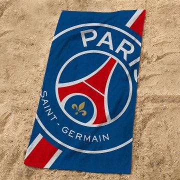 Serviette de bain PSG CROPPED - 70x120 cm - 100% coton - Bleu