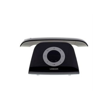 Téléphone sans fil Logicom Telephone fixe design retro repondeur Noir