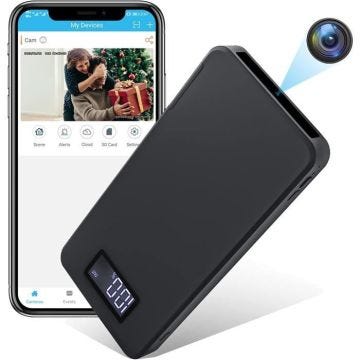 Batterie Externe Portable Caméra Espion 10000Mah Chargeur de Secours HD 1080P Noir YONIS