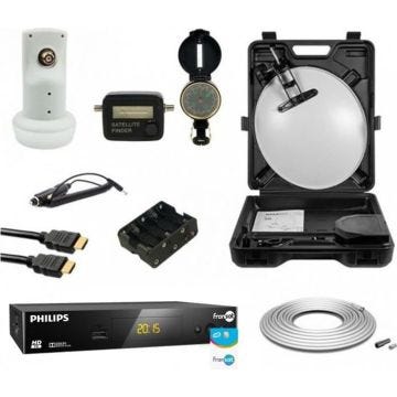 Kit Parabole 35CM - HDSAT - MEGACC2 - Récepteur THOMSON HD - LNB Single - Câble coaxial 10M