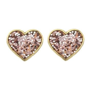 Toutes les boucles d'oreilles enfant - BRILLAXIS - Boucles d'oreilles Brillaxis coeur laqué rose - Couleur de la matière:Jaune