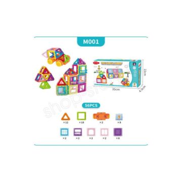 SHOP-STORY - MAGNEBLOCS56PCS : Ensemble de Construction Magnétique - Jeu de Construction Éducatif 3D pour Enfants 56PCS