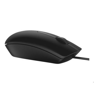 Souris Optique DELL MS116 - USB - 2 Boutons - Noir - Câble - 1000 dpi - Roulettes avec frein