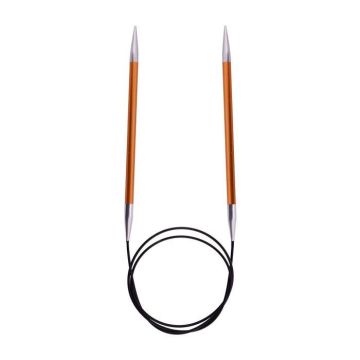 KnitPro Knit Pro 80 cm x 2.75 mm goupilles de Tricotage circulaires fixées en Aluminium Zing, Orange Bois, 45,5 x 0,7 x