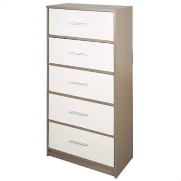 Commode - AKTIVE - 58x30x112 cm - 5 tiroirs - Design contemporain - Bois MDF