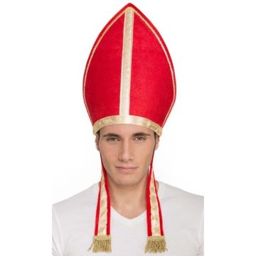 Chapeau Évêque Rouge - Accessoire pour Carnaval et Soirées à thème religieux