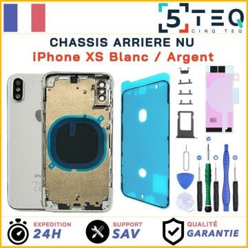 Chassis Remplacement Nu pour iPhone XS Blanc / Argent - Chassis Arriere + Kit