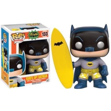 Figurine Funko Pop! DC Comics - Batman Classic TV Series: Batman avec surf - Figurine noire de 10cm