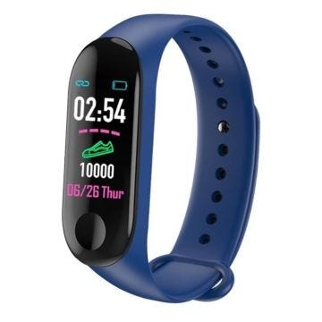 Bracelet Connecté Android iOs Montre Fitness 0.96 Pouce Bluetooth IP67 Bleu YONIS