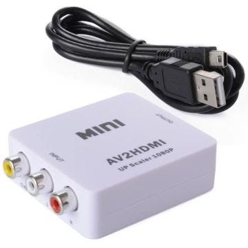 Mini AV3 Rca CVBS vers HDMI 720P 1080P Vidéo Converteur Adaptateur Pour DVD HDTV AC251