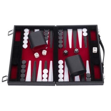 Backgammon de Voyage 11" dans Une Valise - ENGELHART - Backgammon de Voyage 11" - Rouge - Noir - Blanc