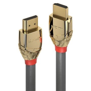 Lindy Gold Line Standart with Ethernet HDMI avec câble Ethernet HDMI (M) pour HDMI (M) 15 m triple blindage gris support 4K