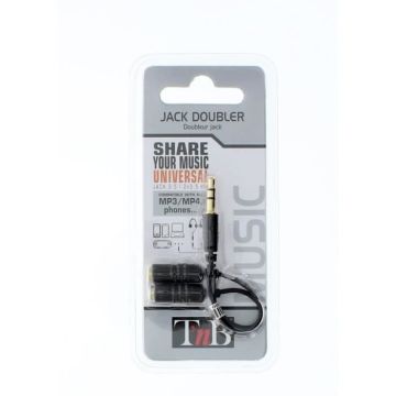 T'nB Doubleur Stéréo Jack 3.5mm - Noir  - Mâle/Femelle