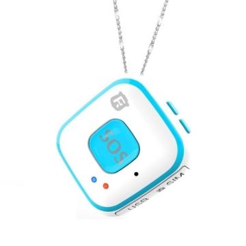Trackeur GPS iOS Android GPRS Localisation wifi alarme chute SOS SMS appel Bleu