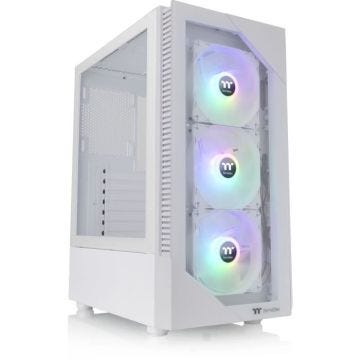 Boîtier PC - THERMALTAKE - View 200 TG ARGB Snow (Blanc) - Moyen tour - Format ATX - Sans alimentation