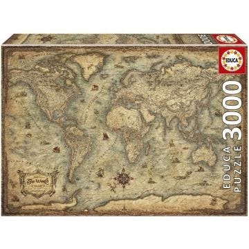 Puzzle PLANISPHÈRE - 3000 pièces - Marque EDUCA - Voyage et cartes
