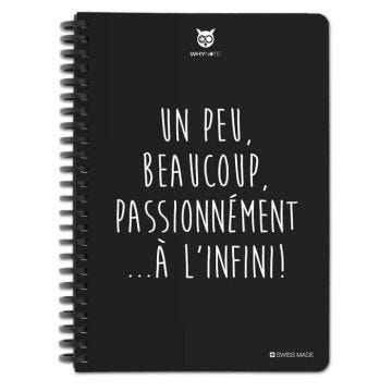 Carnet effaçable réutilisable A5 "Un peu beaucoup" + stylo - WhyNote Noir