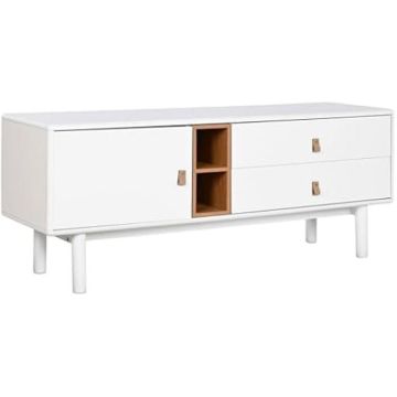 Meuble TV - HOME ESPRIT - Blanc Naturel - 181 x 16 x 51 cm - Montage facile - Rectangulaire