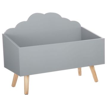 Coffre à jouets - Atmosphera créateur d'intérieur - Nuage - Gris - MDF - 58x28x45 cm
