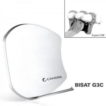 Parabole - CAHORS - BISAT G3C - Multisatellite - 3 LNB - Couleur Gris