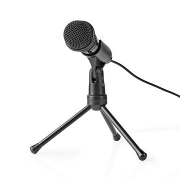 Nedis Nedis Microphone filaire avec bouton marche/arrêt et Tripod 3,5 mm