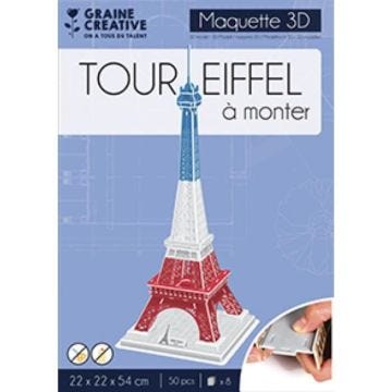 Puzzle Maquette 3D - GRAINE CREATIVE - Tour Eiffel - Moins de 100 pièces - Pour adultes - Mixte