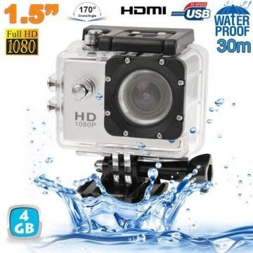 Cette caméra sport étanche permet la réalisation de films en qualité HD 1080P. Équipée d'un boîtier étanche, elle pourra réaliser...