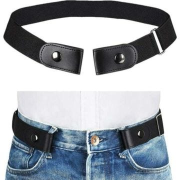 Ceinture Homme Femme Elastique Sans Boucle Ceinture Unisexe Extensible Invisible Pour Jeans Pantalons Ceinture - Noir